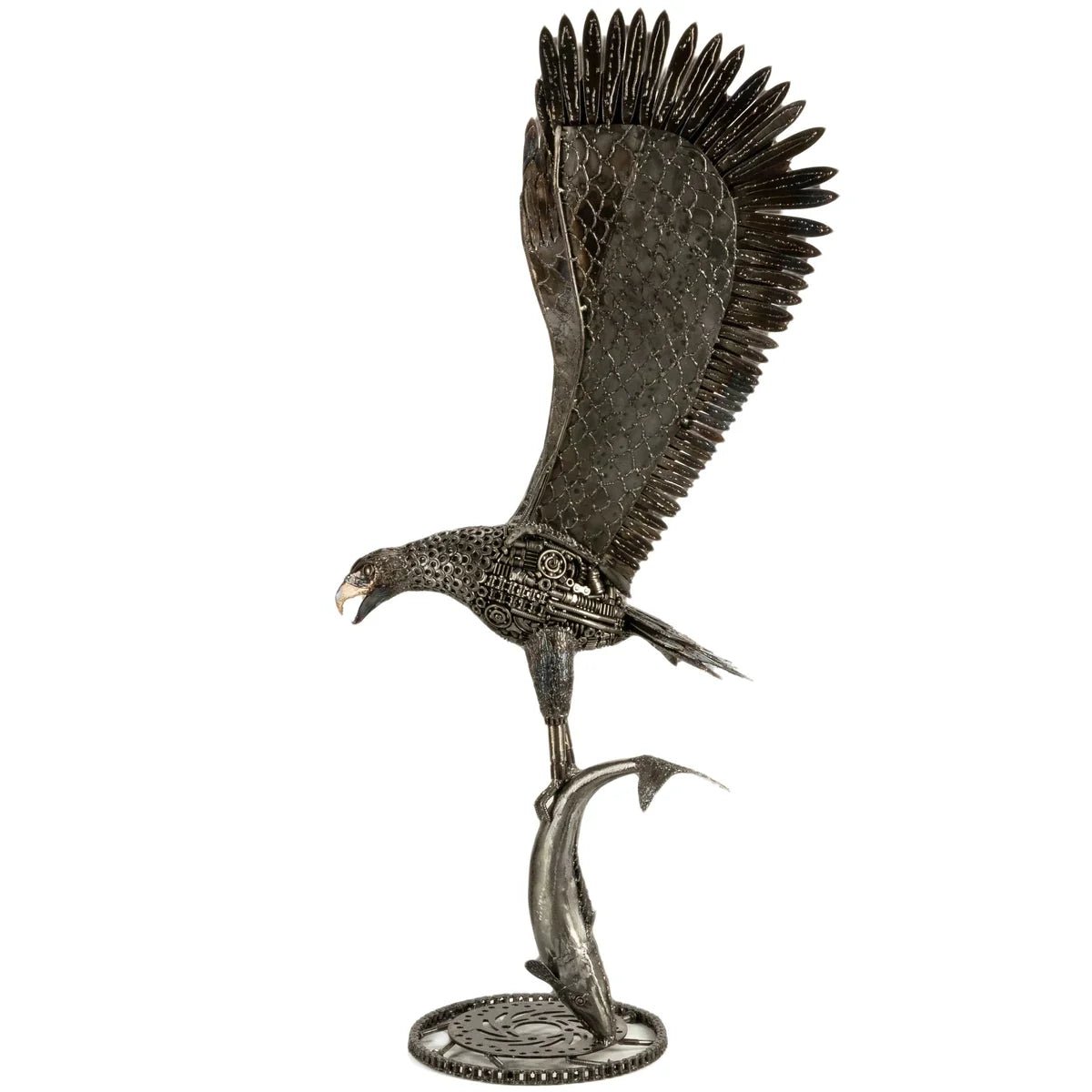 47 Eagle on the Hunt Recycled Metal Art Sculpture - Xformerz