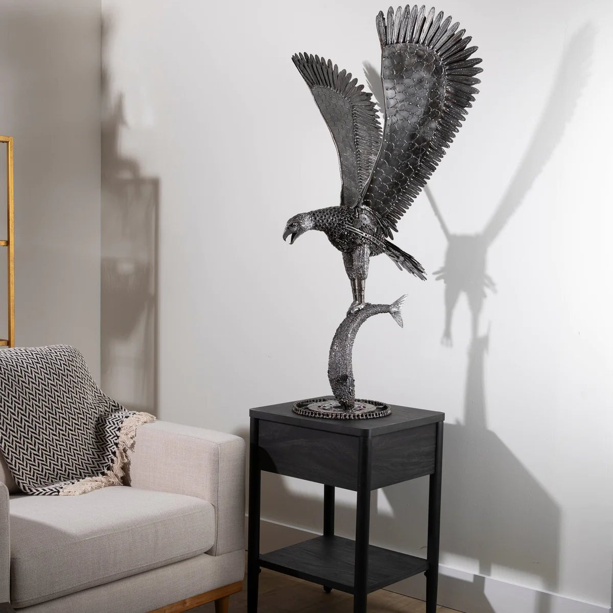 47 Eagle on the Hunt Recycled Metal Art Sculpture - Xformerz