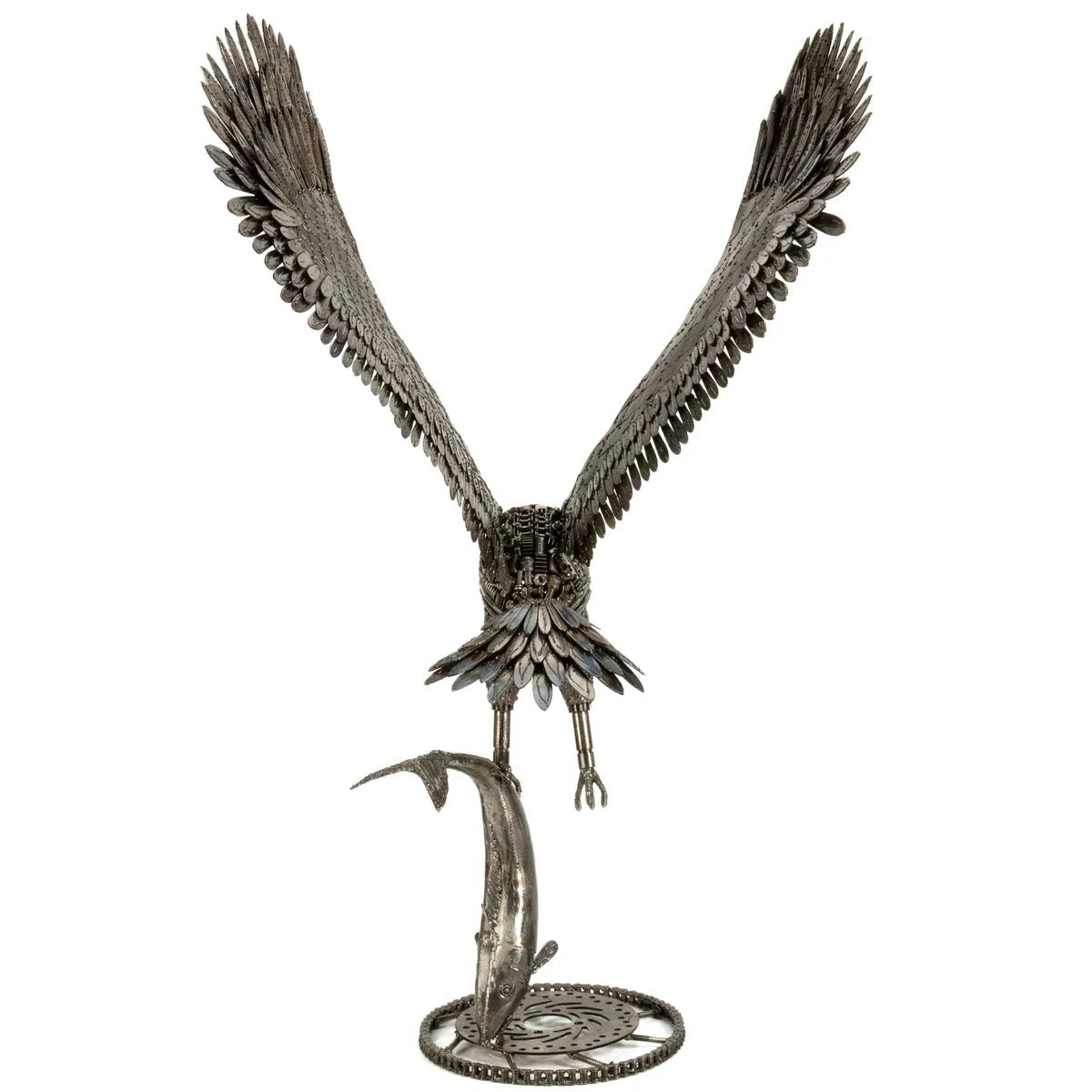 47 Eagle on the Hunt Recycled Metal Art Sculpture - Xformerz