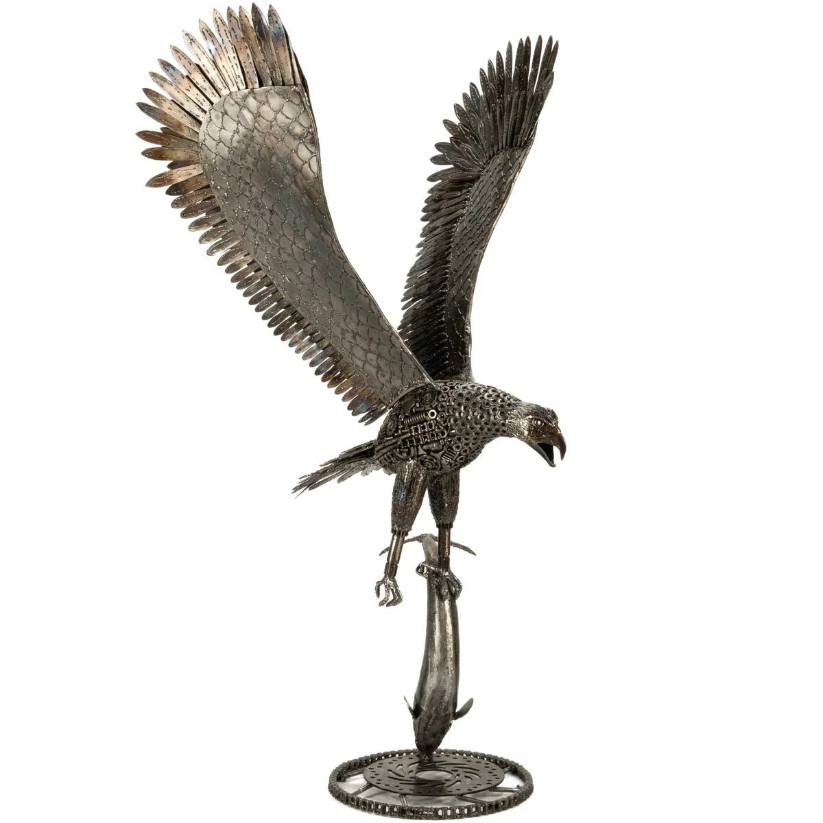 47 Eagle on the Hunt Recycled Metal Art Sculpture - Xformerz