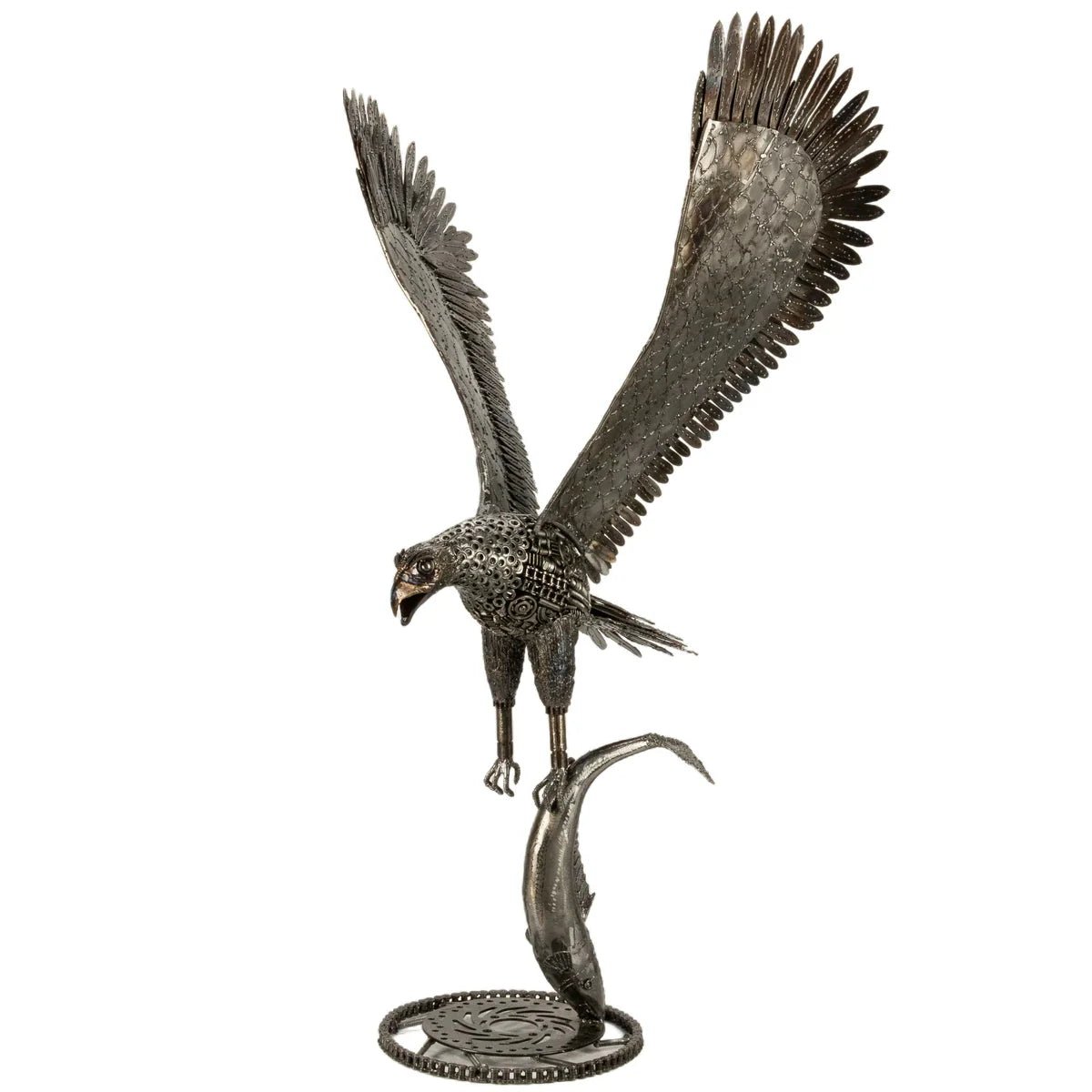 47 Eagle on the Hunt Recycled Metal Art Sculpture - Xformerz