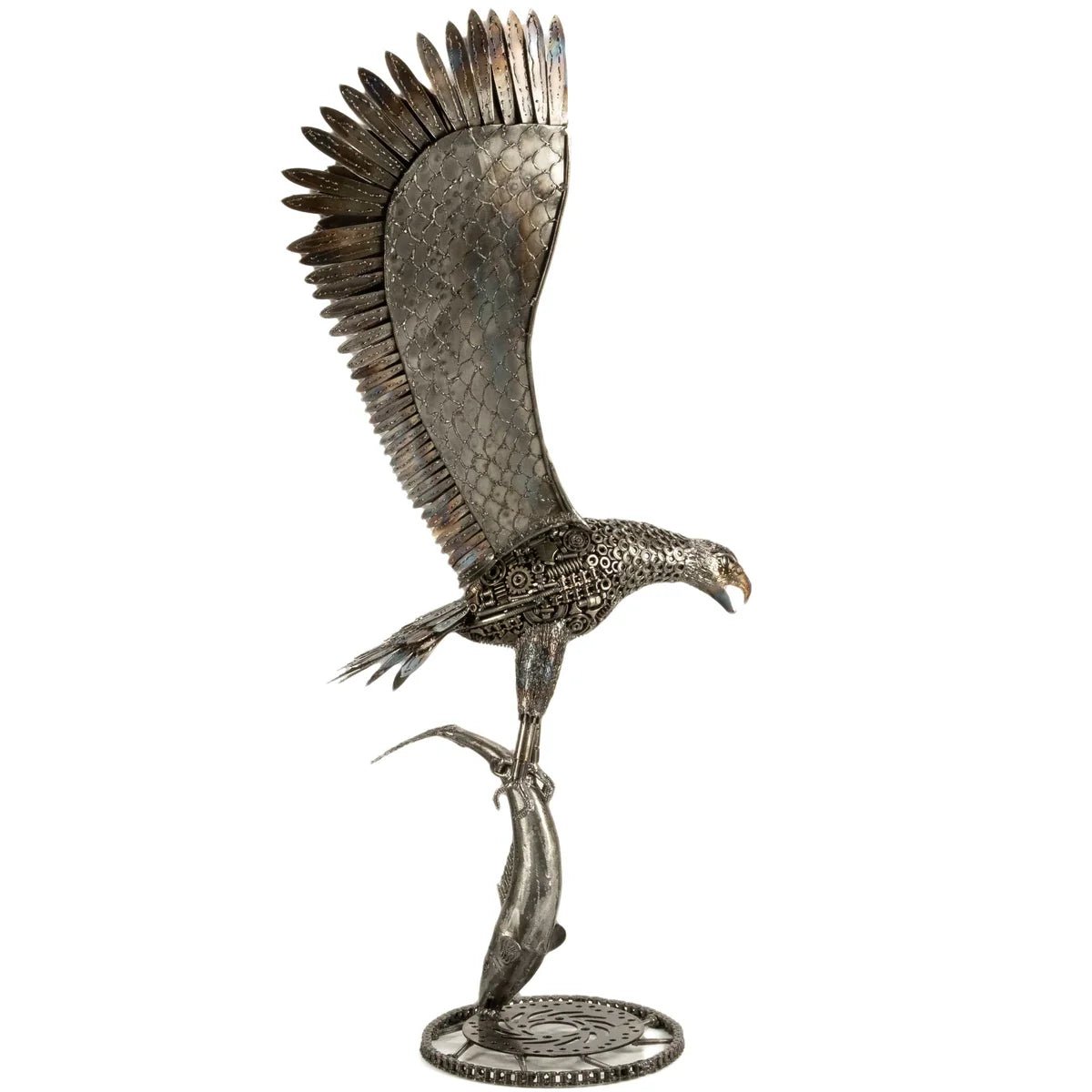 47 Eagle on the Hunt Recycled Metal Art Sculpture - Xformerz