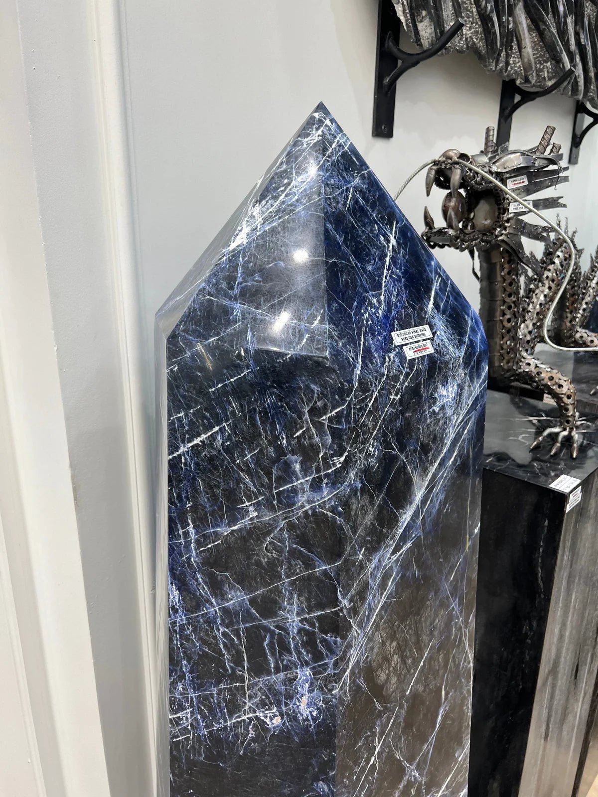 59” Natural Sodalite Obelisk from Brazil - 320 kg - Xformerz