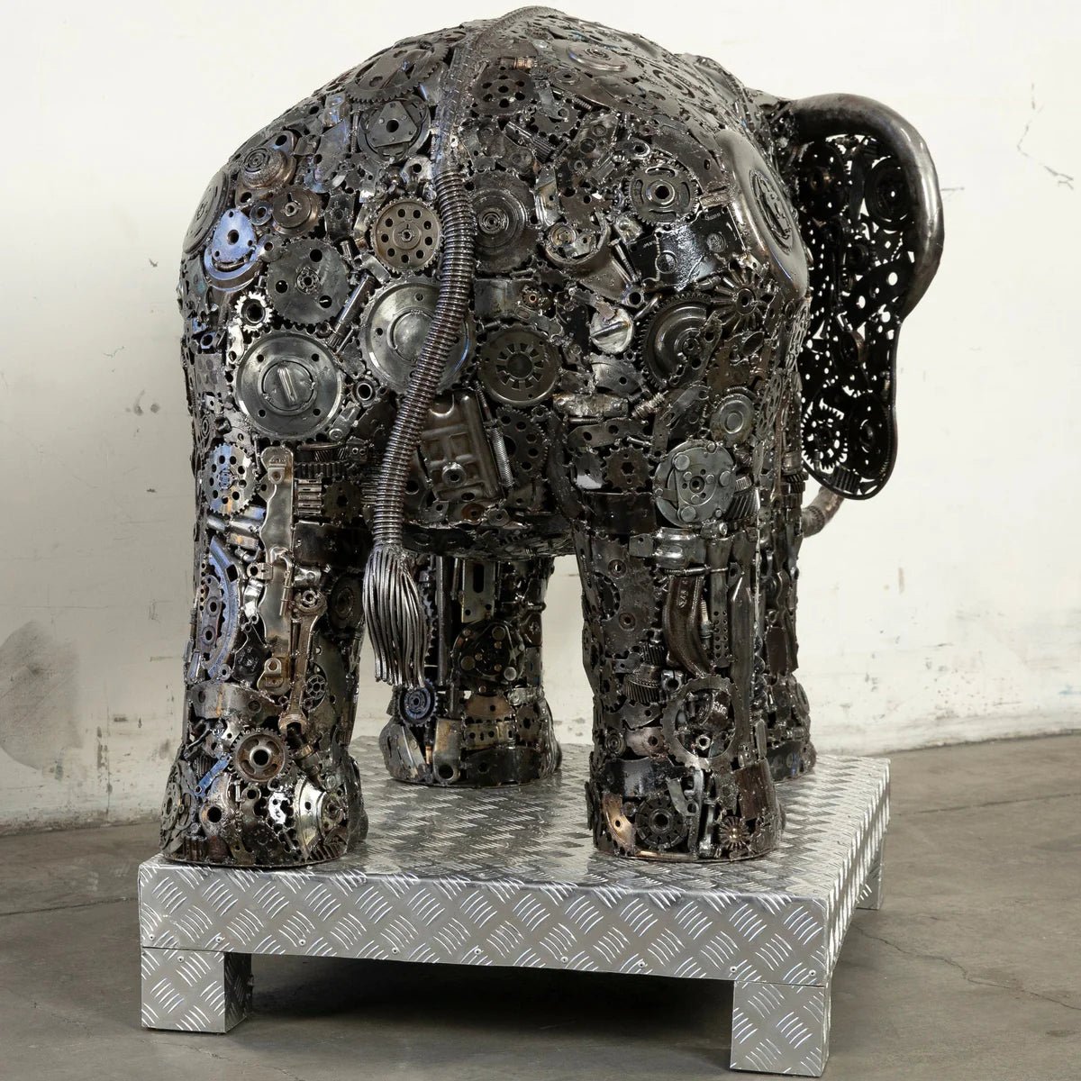 60 Elephant Inspired Recycled Metal Sculpture - Xformerz