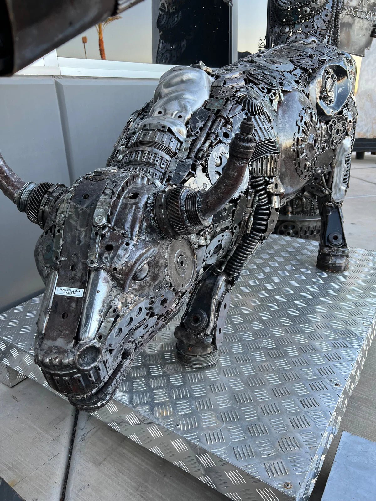 60 Wall Street Bull Inspired Recycled Metal Art Sculpture - Xformerz