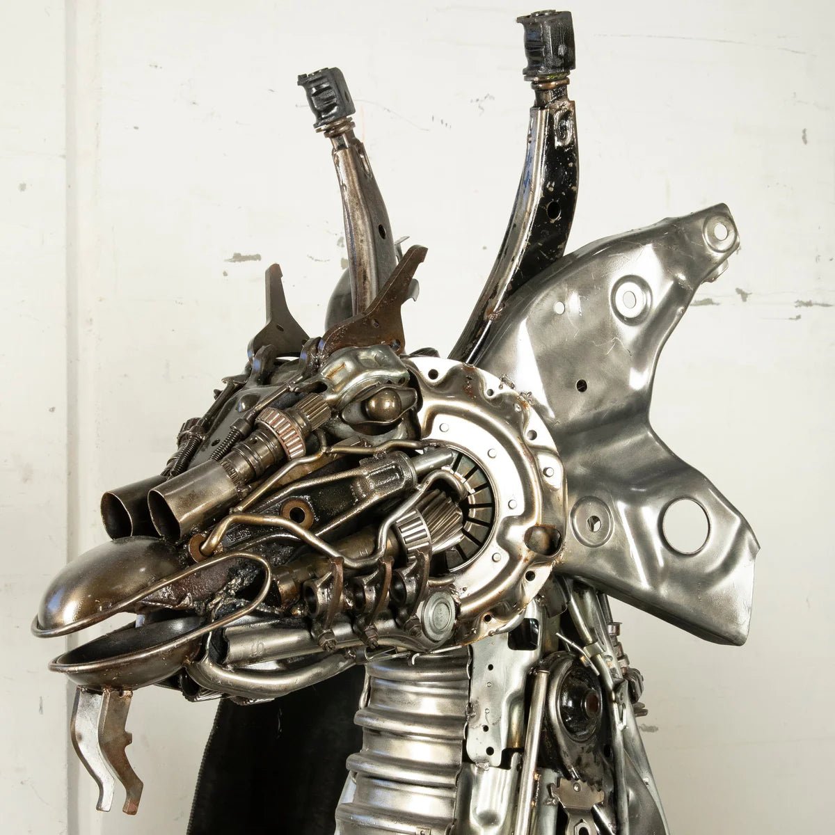 67” Dragon Inspired Recycled Metal Art Sculpture - Xformerz