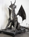 71” Dragon Inspired Recycled Metal Art Sculpture - Xformerz