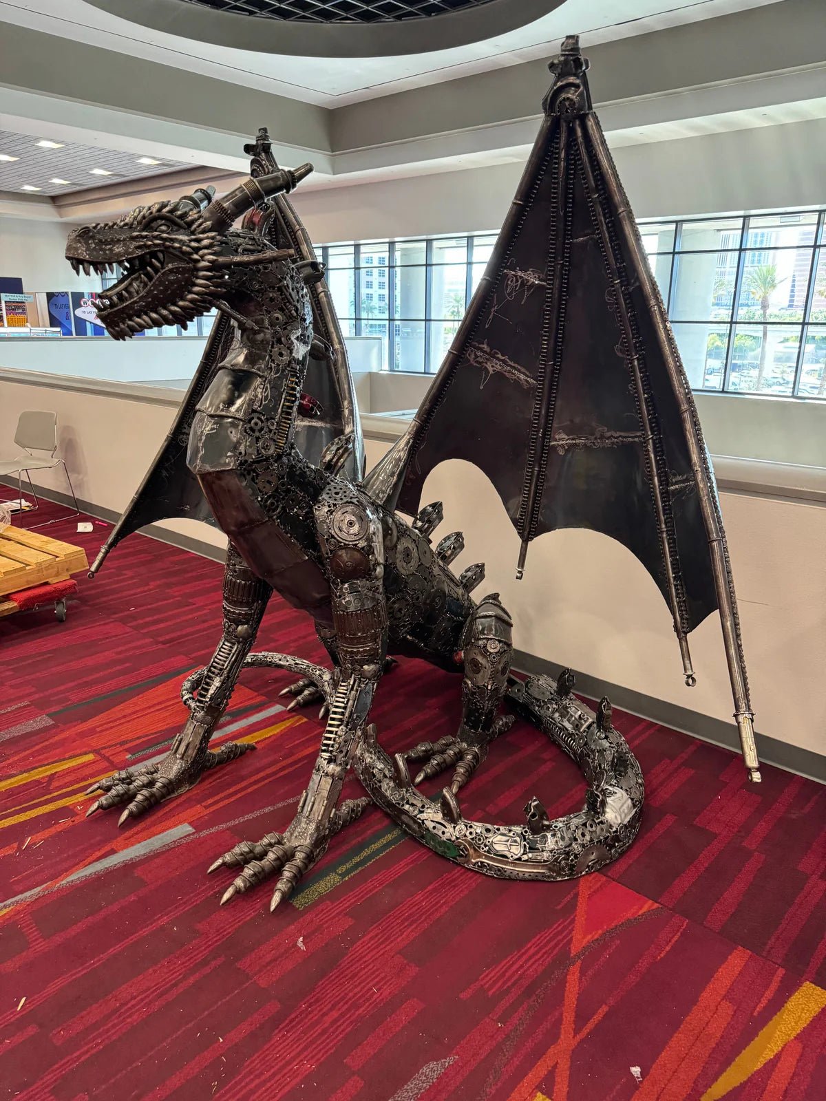 71” Dragon Inspired Recycled Metal Art Sculpture - Xformerz