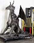 71” Dragon Inspired Recycled Metal Art Sculpture - Xformerz