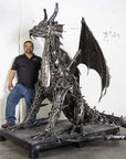 71” Dragon Inspired Recycled Metal Art Sculpture - Xformerz