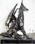 71” Dragon Inspired Recycled Metal Art Sculpture - Xformerz