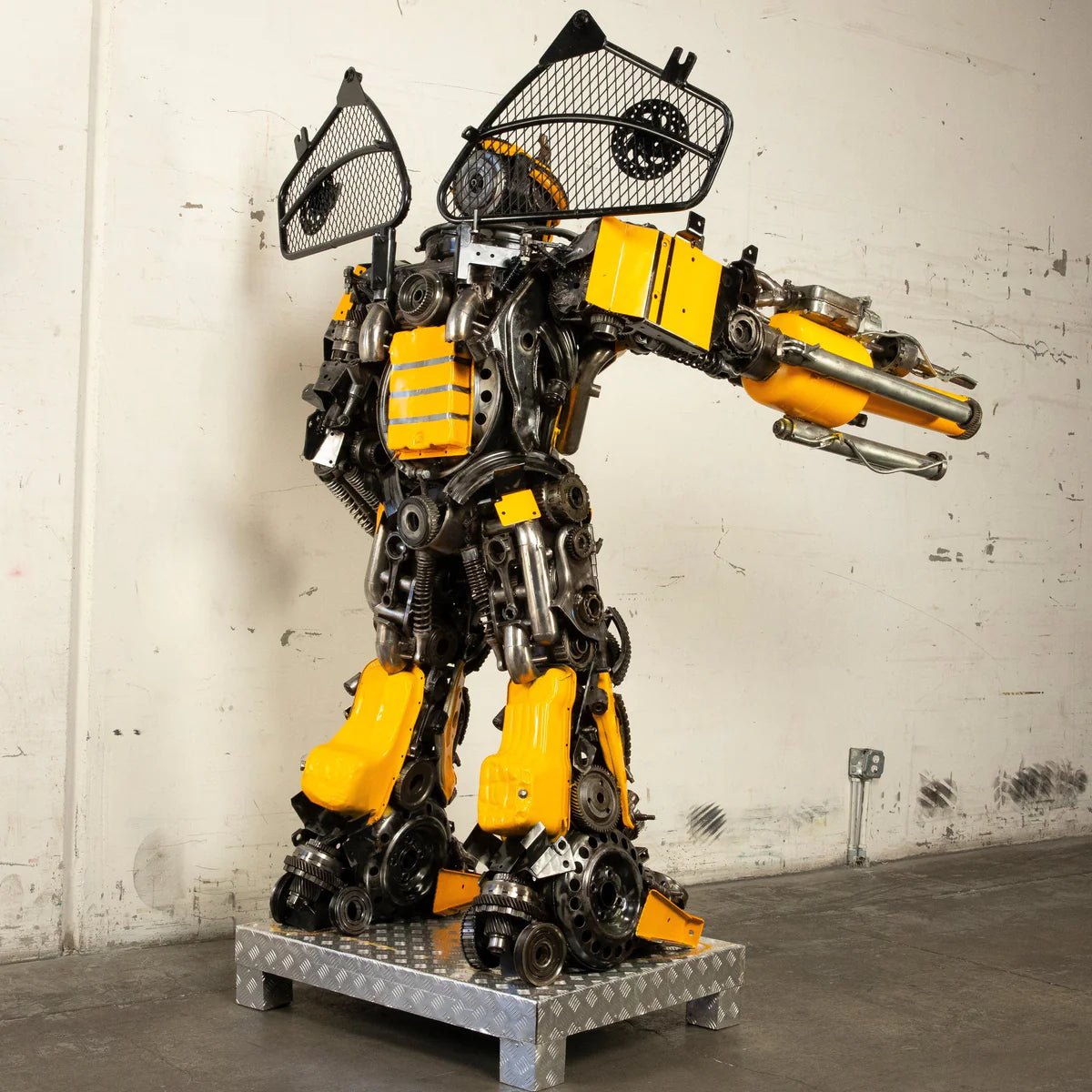 79 Bumblebee Inspired Recycled Metal Art Sculpture - Xformerz