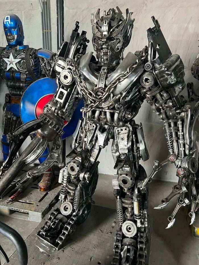 79 Megatron Inspired Recycled Metal Art Sculpture - Xformerz