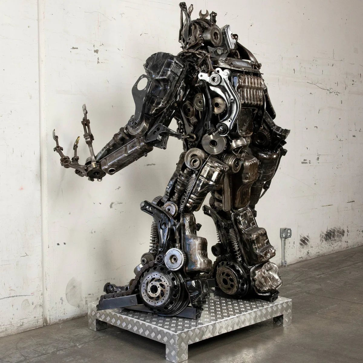 79" Megatron Inspired Recycled Metal Art Sculpture - Xformerz