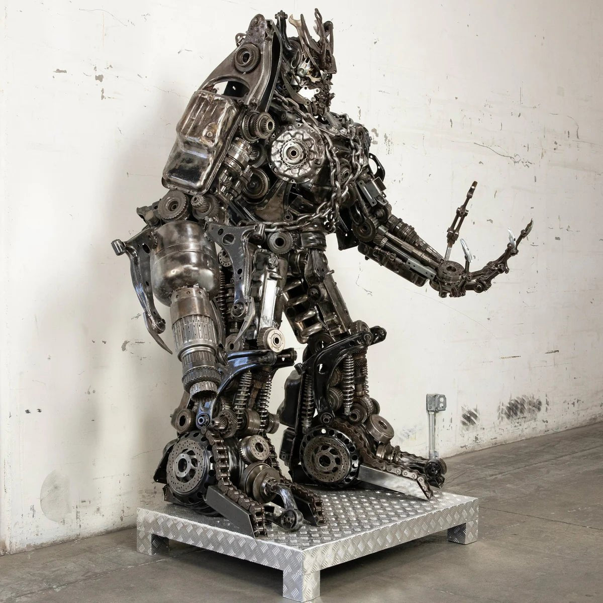 79" Megatron Inspired Recycled Metal Art Sculpture - Xformerz