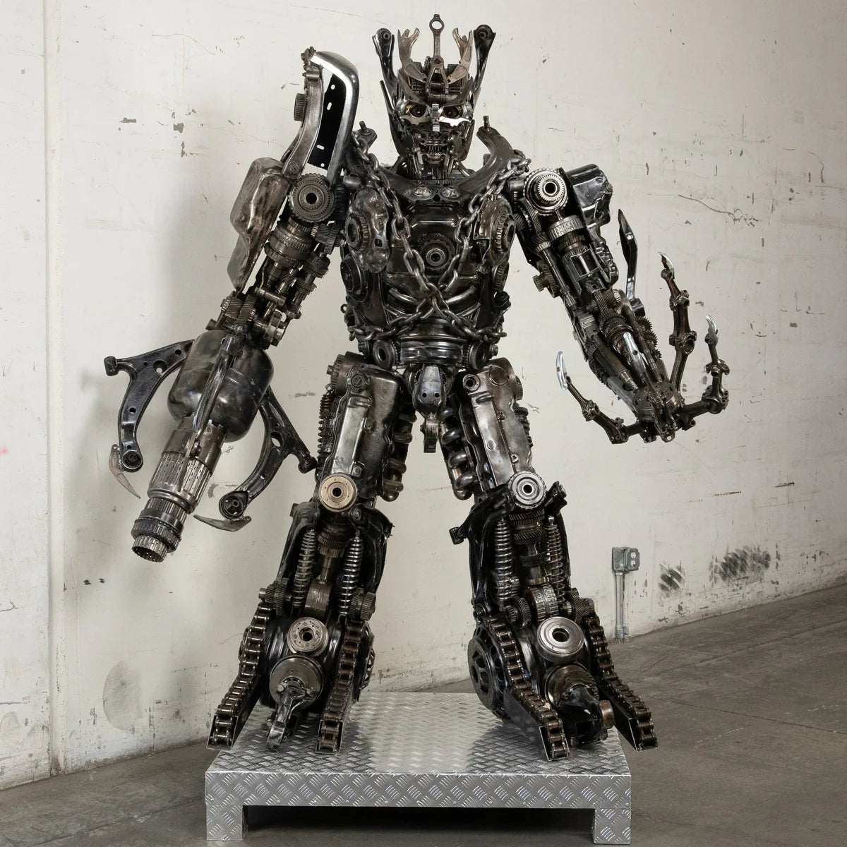 79&quot; Megatron Inspired Recycled Metal Art Sculpture - Xformerz