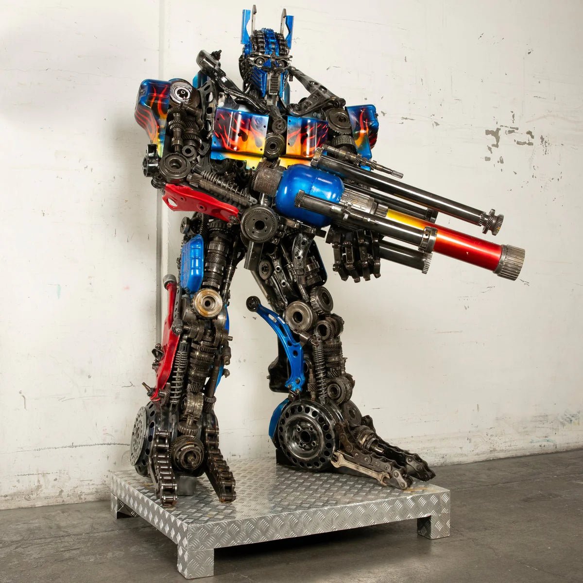 79&quot; Optimus Prime Inspired Recycled Metal Art Sculpture - Xformerz