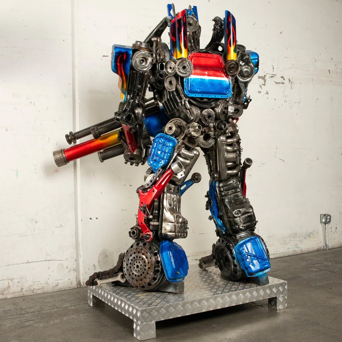 79" Optimus Prime Inspired Recycled Metal Art Sculpture - Xformerz