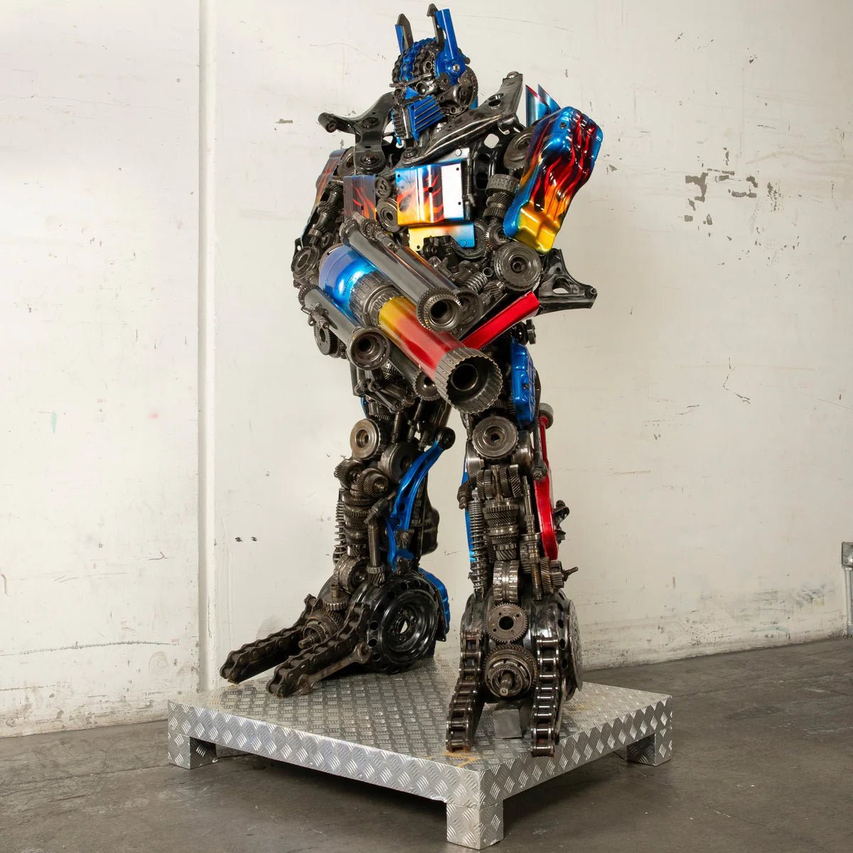 79" Optimus Prime Inspired Recycled Metal Art Sculpture - Xformerz