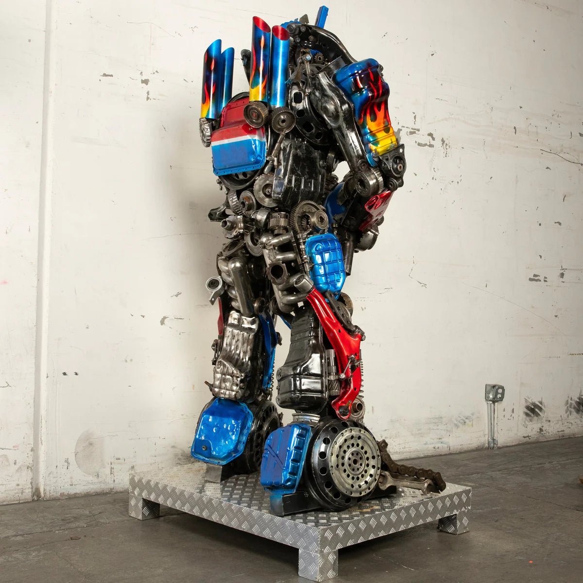 79" Optimus Prime Inspired Recycled Metal Art Sculpture - Xformerz