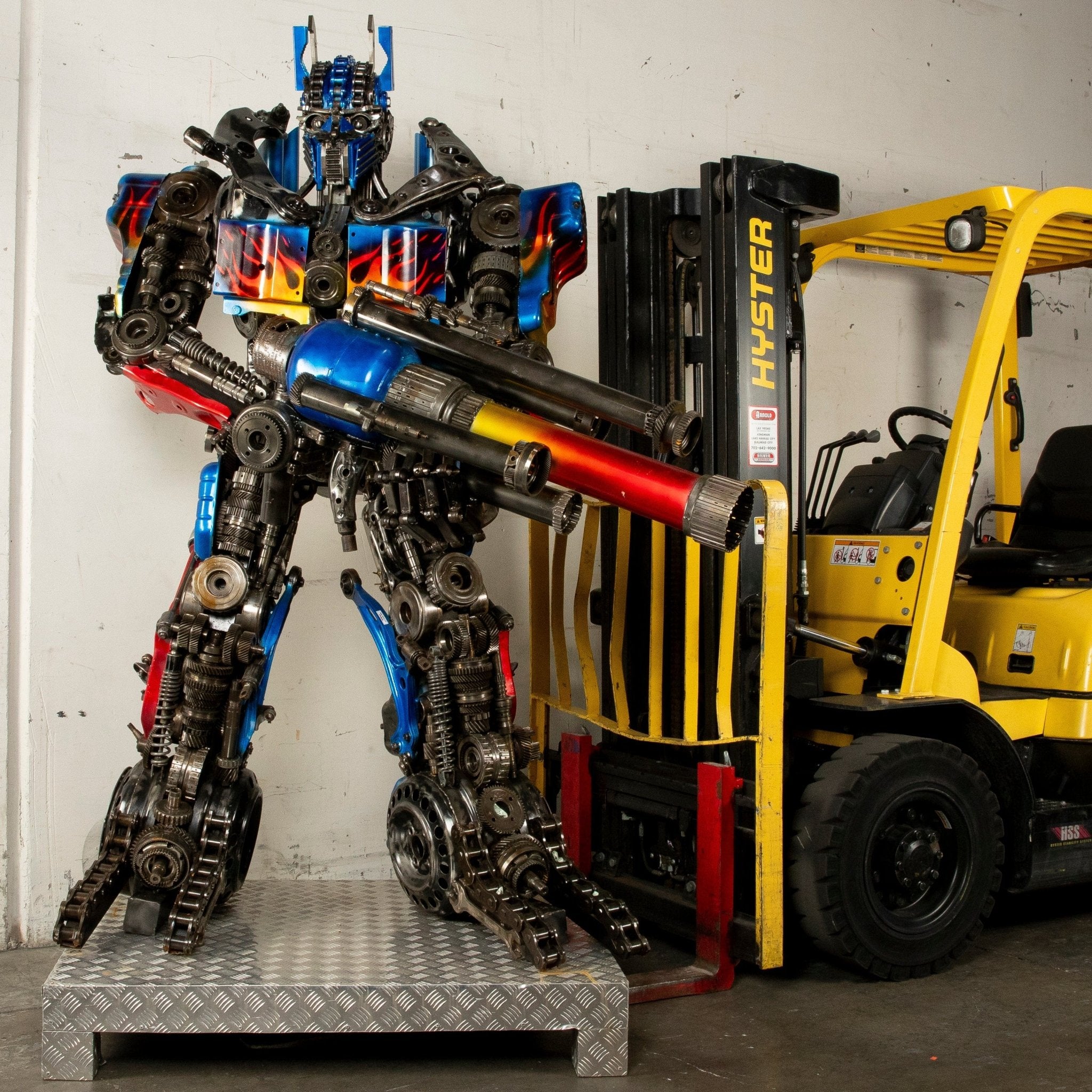 79" Optimus Prime Inspired Recycled Metal Art Sculpture - Xformerz