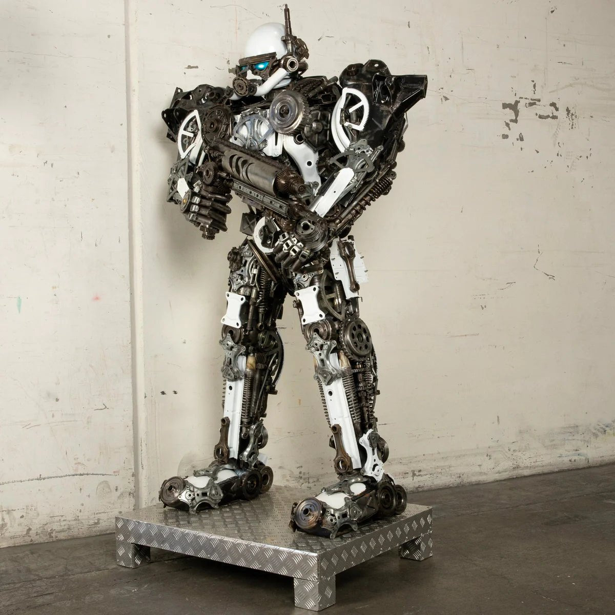 79&quot; Storm Trooper Inspired Recycled Metal Art Sculpture - Xformerz