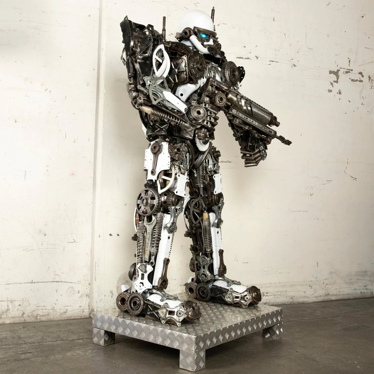 79" Storm Trooper Inspired Recycled Metal Art Sculpture - Xformerz