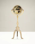 9 Gemstone Globe with a Mother of Pearl Full Cut Ocean on a Gold Colored Masterpiece Stand - Xformerz