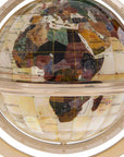 9 Gemstone Globe with a Mother of Pearl Full Cut Ocean on a Gold Colored Masterpiece Stand - Xformerz