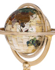 9 Gemstone Globe with a Mother of Pearl Full Cut Ocean on a Gold Colored Masterpiece Stand - Xformerz