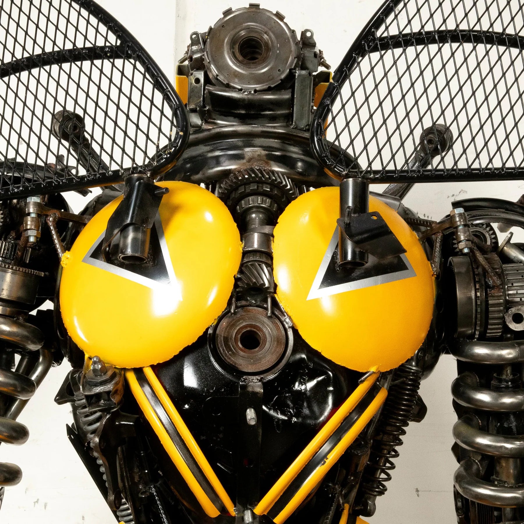 91" Bumblebee Inspired Recycled Metal Art Sculpture - Xformerz