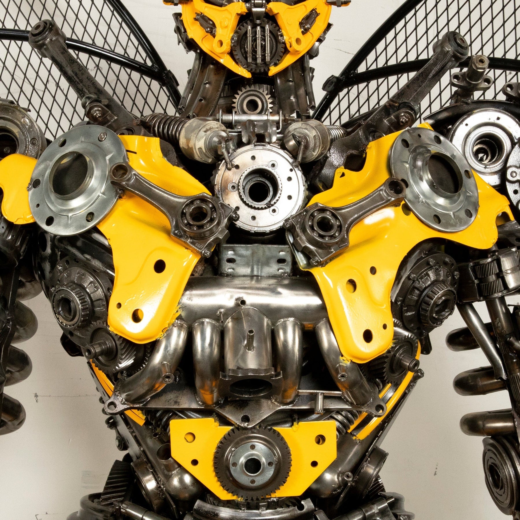 91&quot; Bumblebee Inspired Recycled Metal Art Sculpture - Xformerz