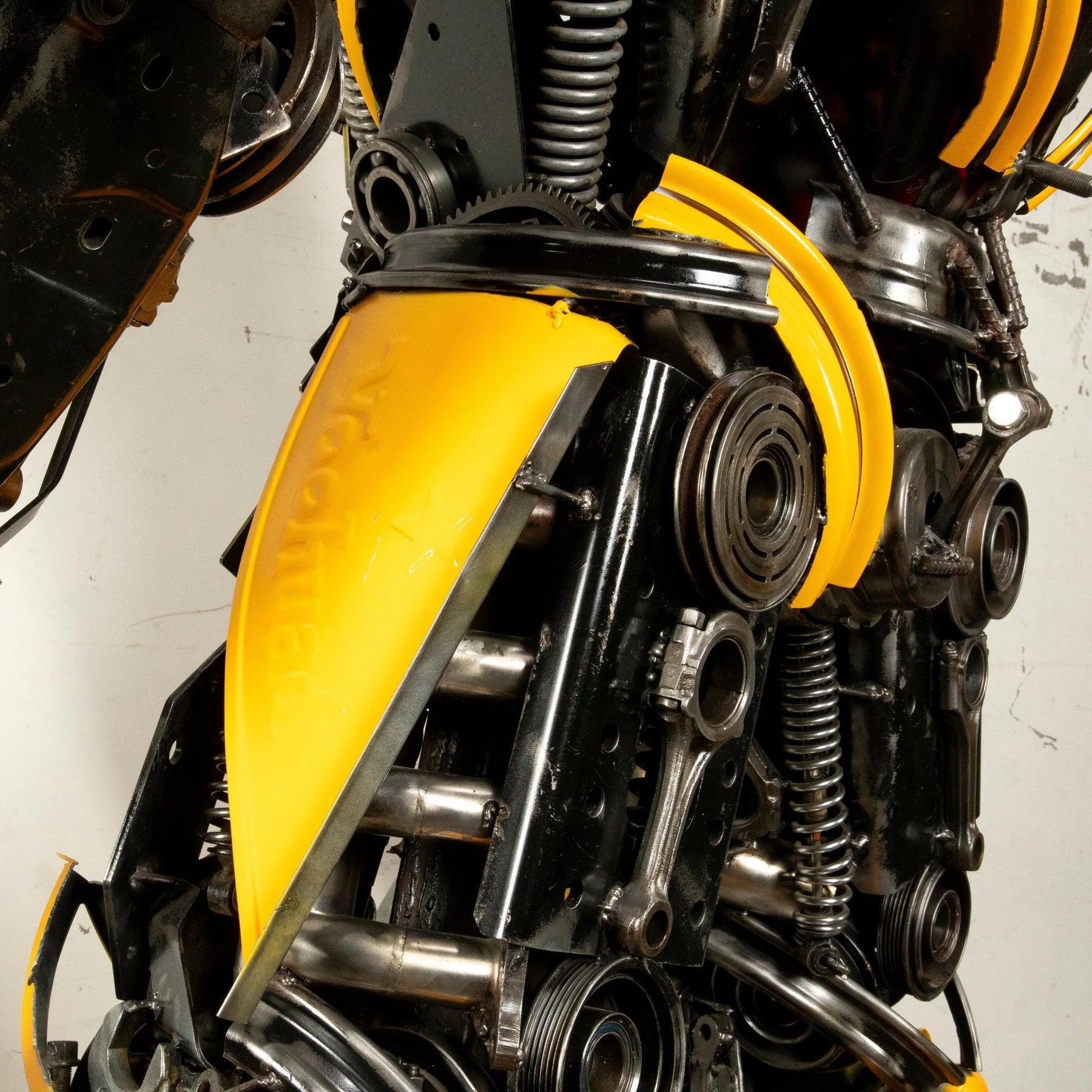 91&quot; Bumblebee Inspired Recycled Metal Art Sculpture - Xformerz