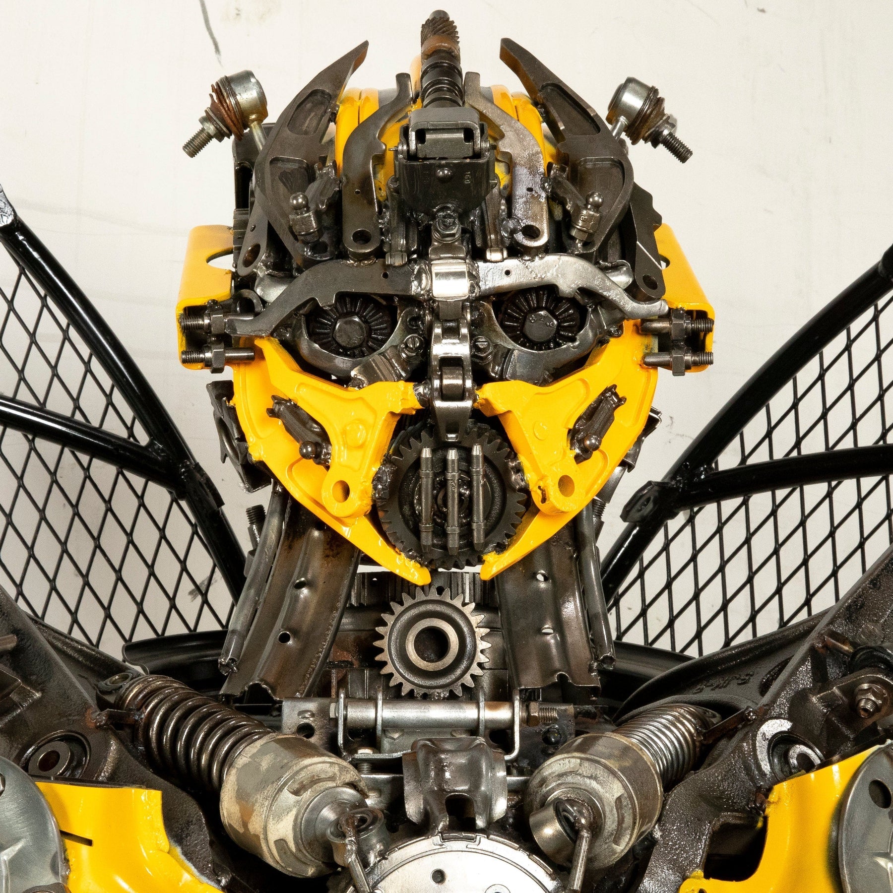 91&quot; Bumblebee Inspired Recycled Metal Art Sculpture - Xformerz