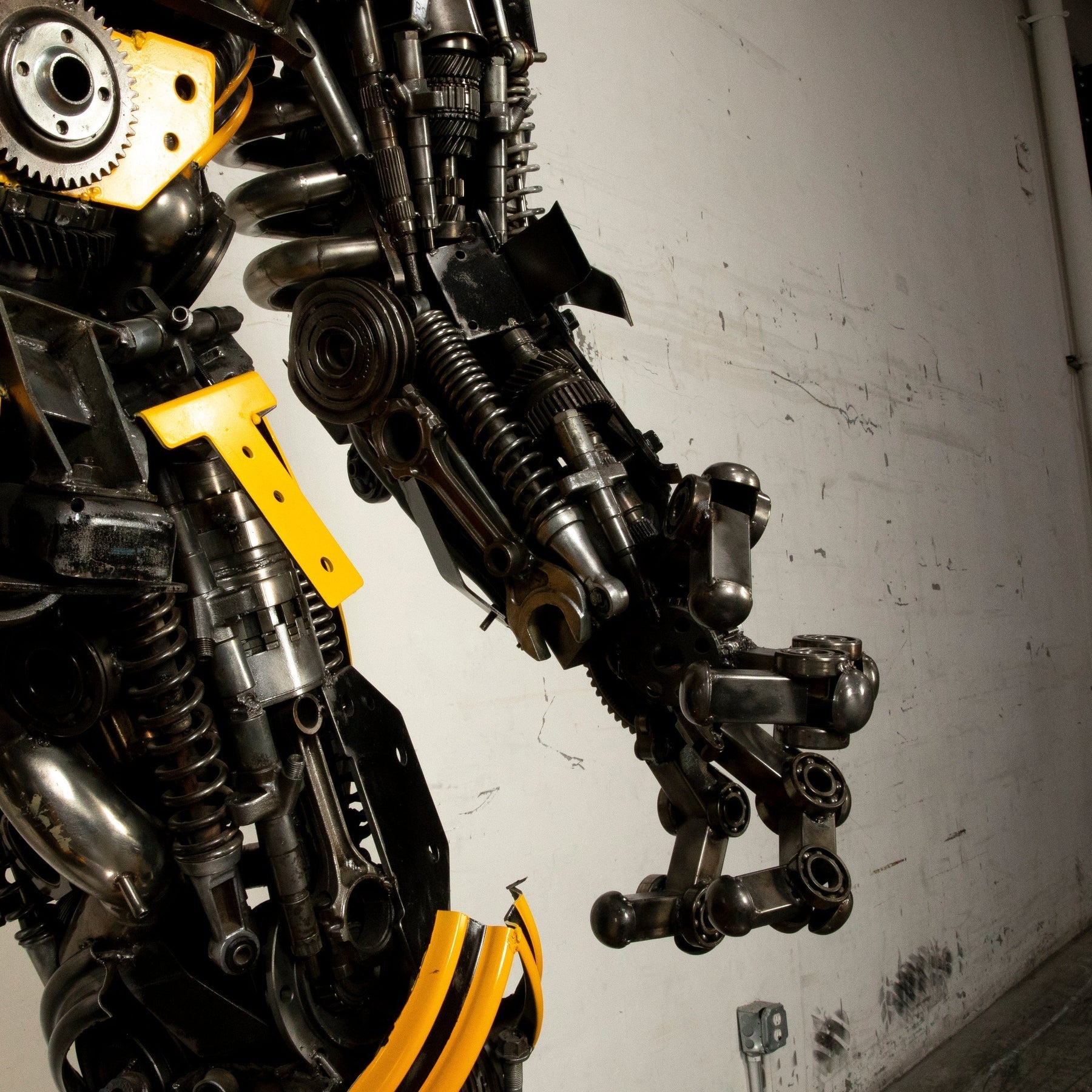 91&quot; Bumblebee Inspired Recycled Metal Art Sculpture - Xformerz