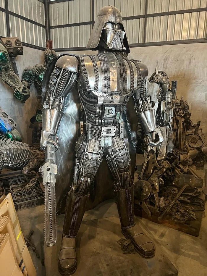 91" Darth Vader Inspired Recycled Metal Art Sculpture - Xformerz