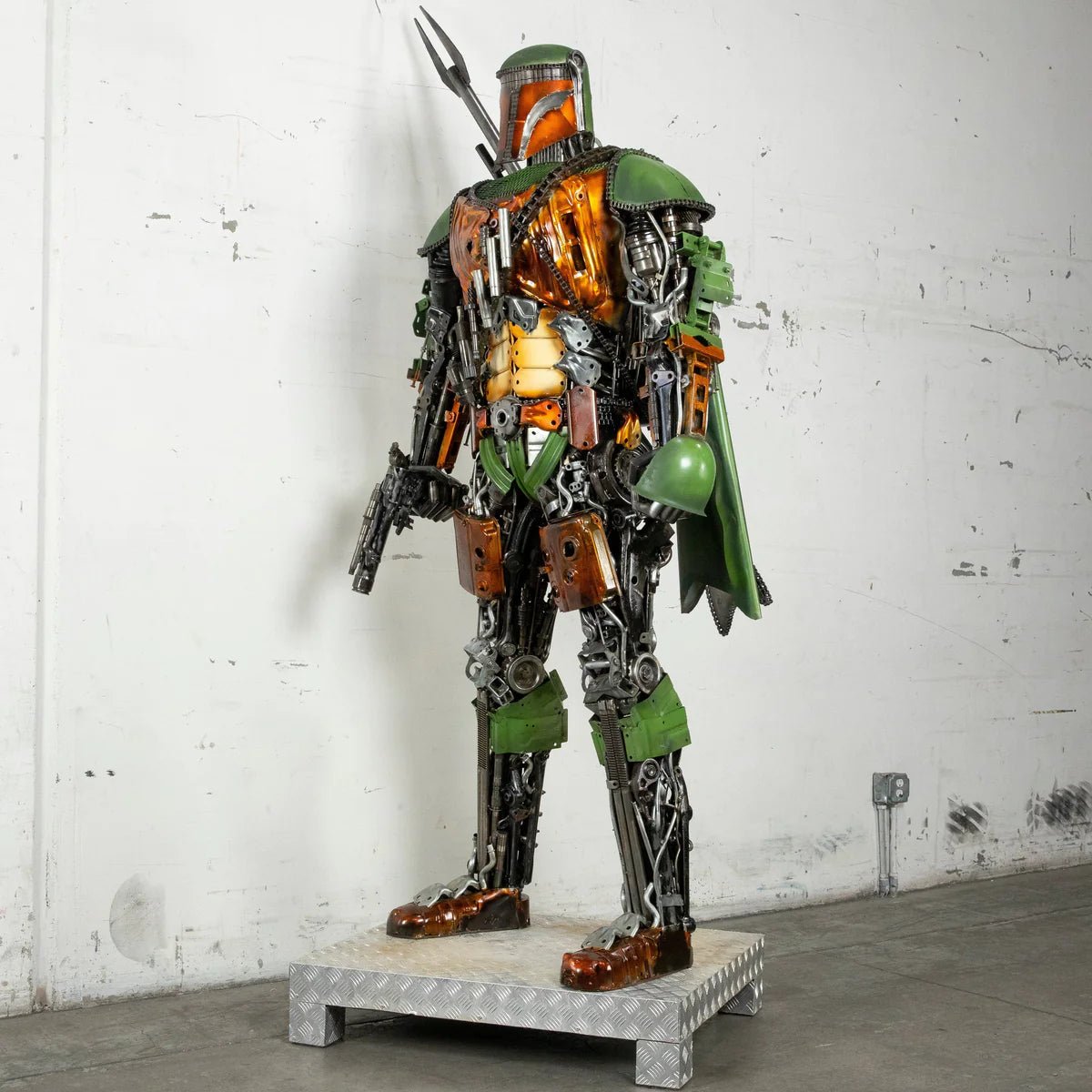 91 Mandalorian Inspired Recycled Metal Art Sculpture - Xformerz