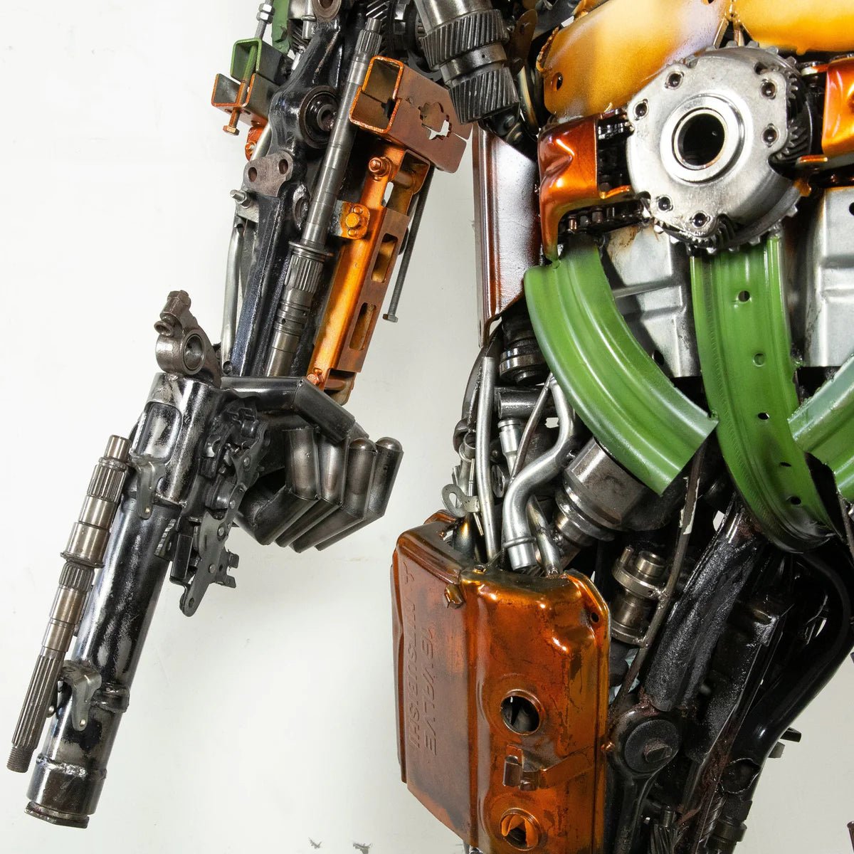 91 Mandalorian Inspired Recycled Metal Art Sculpture - Xformerz