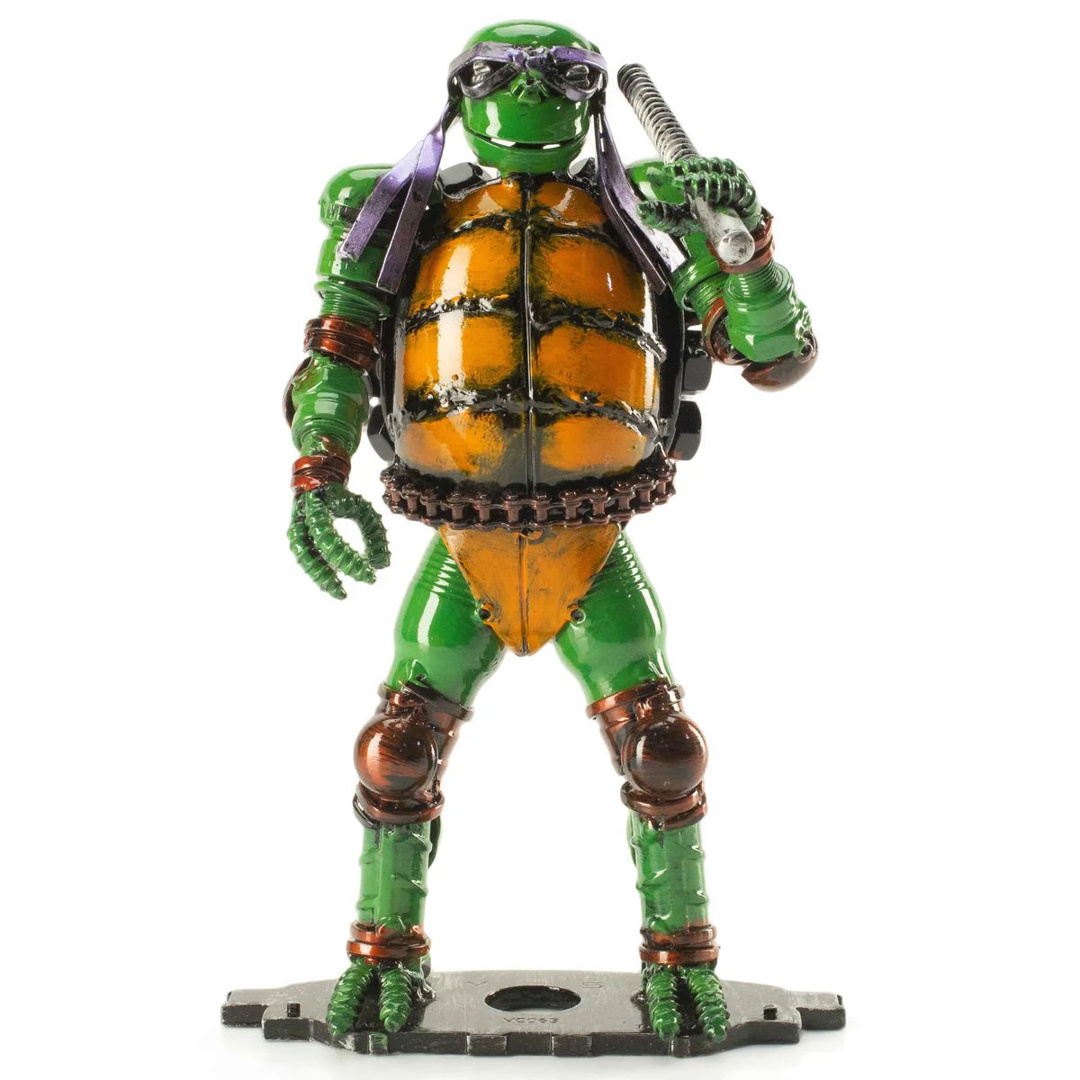 9.5 Donatello Ninja Turtle Inspired Recycled Metal Sculpture - Xformerz