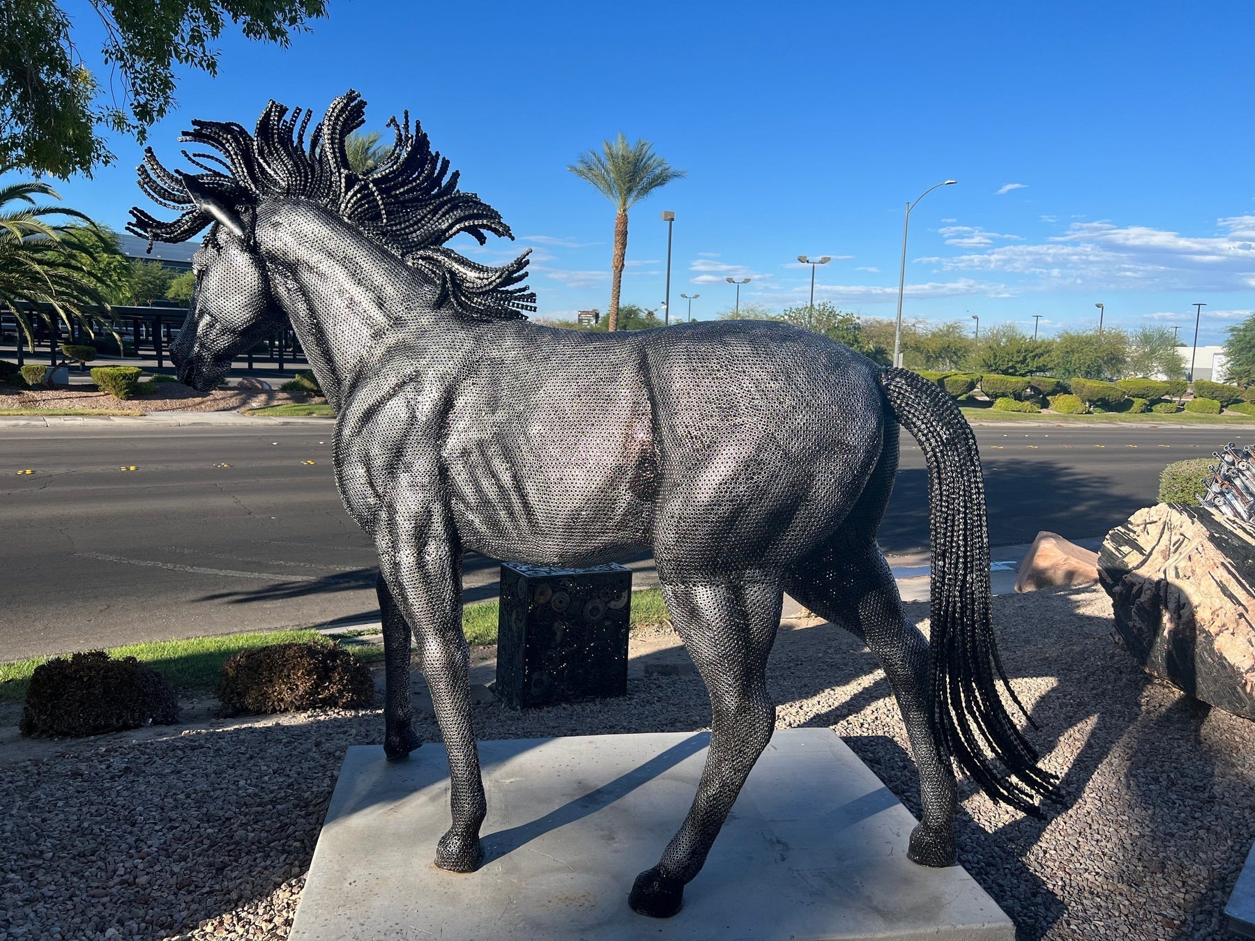 96" Large Horse Recycled Metal Sculpture - Xformerz