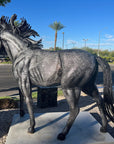 96" Large Horse Recycled Metal Sculpture - Xformerz