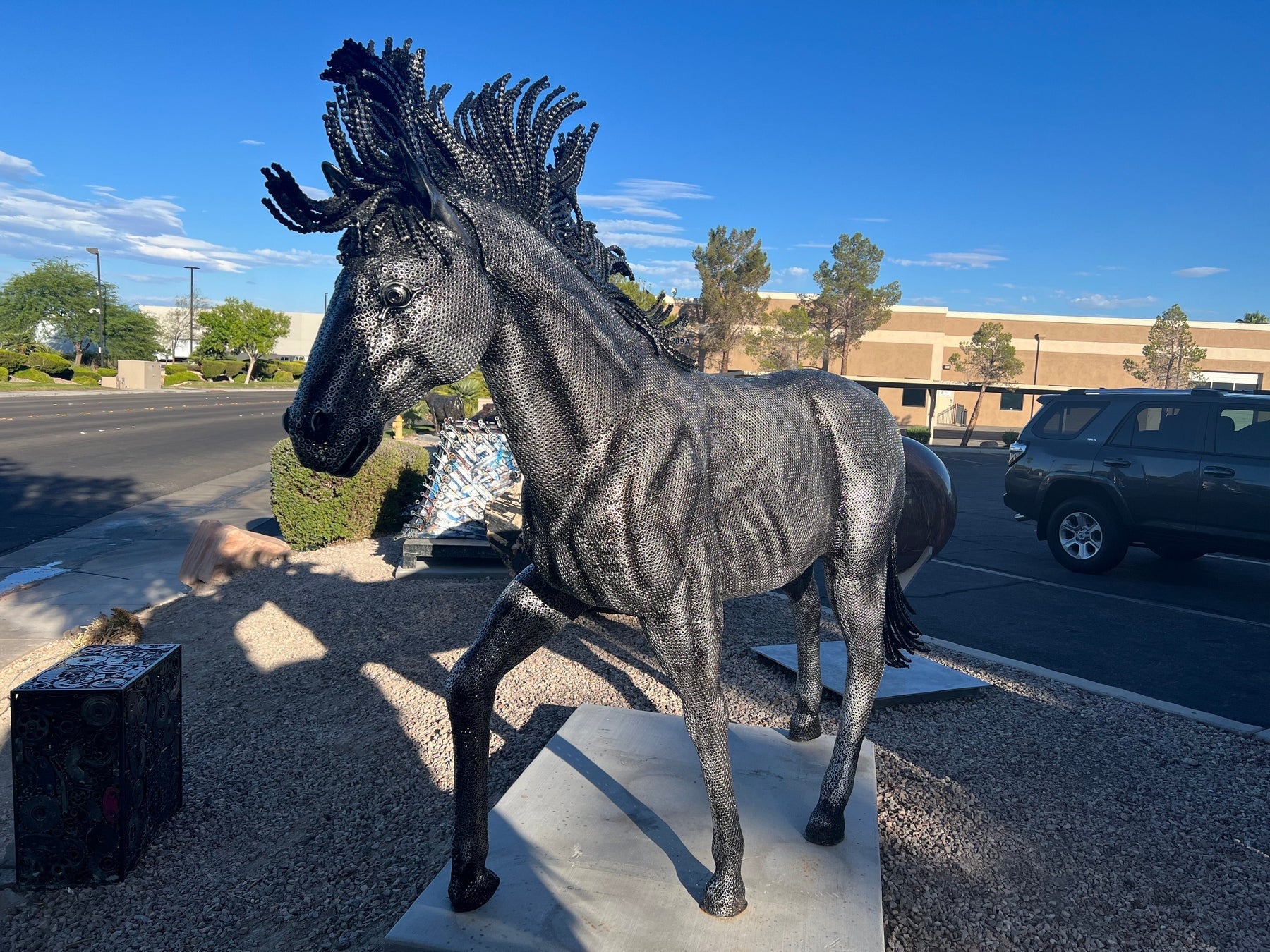 96" Large Horse Recycled Metal Sculpture - Xformerz