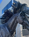 96" Large Horse Recycled Metal Sculpture - Xformerz