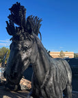 96" Large Horse Recycled Metal Sculpture - Xformerz