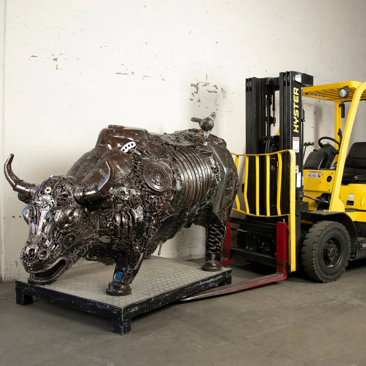 98 Wall Street Bull Inspired Recycled Metal Art Sculpture - Xformerz