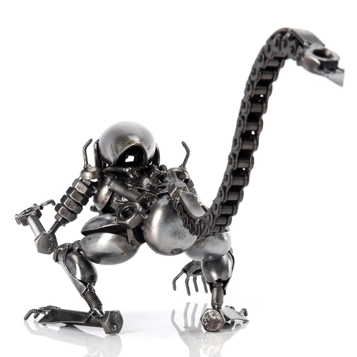 Alien Crouched Inspired Recycled Metal Sculpture - Xformerz