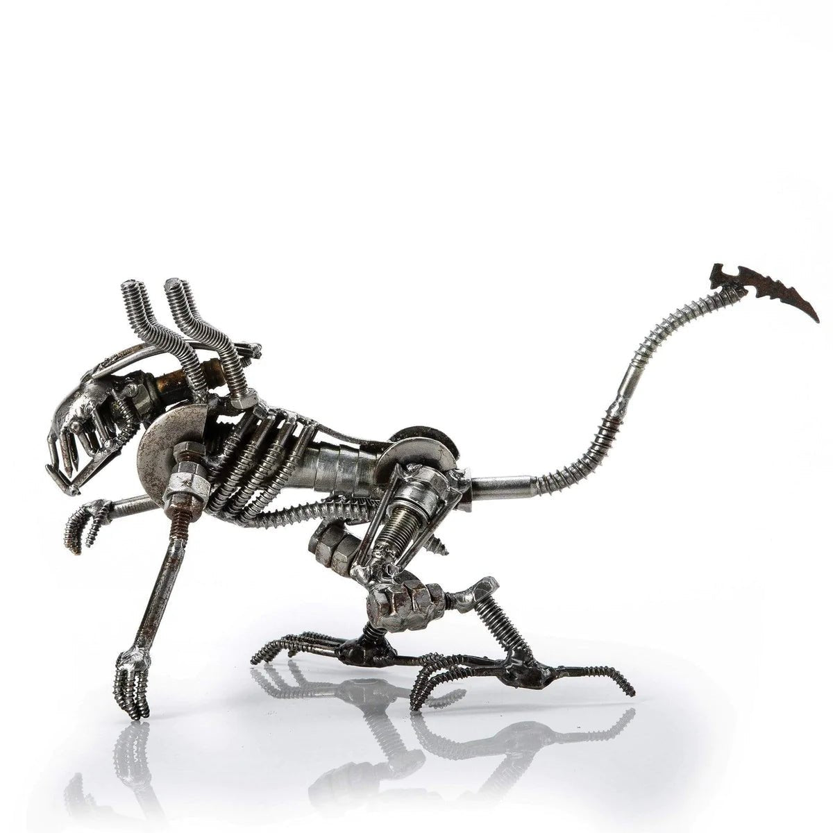 Alien Crouched Inspired Recycled Metal Sculpture - Xformerz