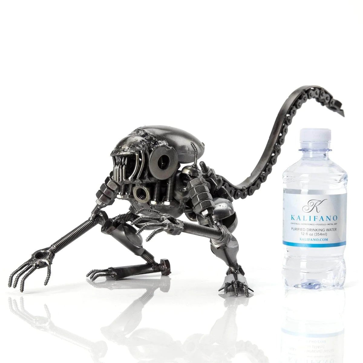 Alien Crouched Inspired Recycled Metal Sculpture - Xformerz