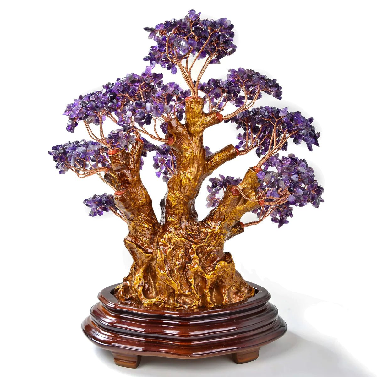 Amethyst Tree of Life Centerpiece with over 2,000 Natural Gemstones - Xformerz