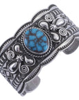 Andy Cadman Egyptian Turquoise USA Native American Made 925 Sterling Silver Cuff - Xformerz